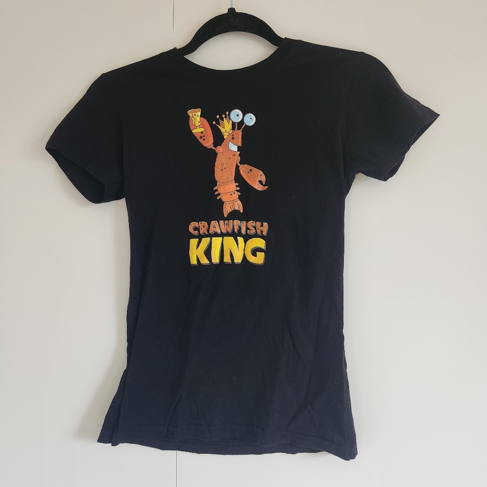 Crawfish King Funny Graphic T-Shirt Small | Seafood Festival Novelty Tee
